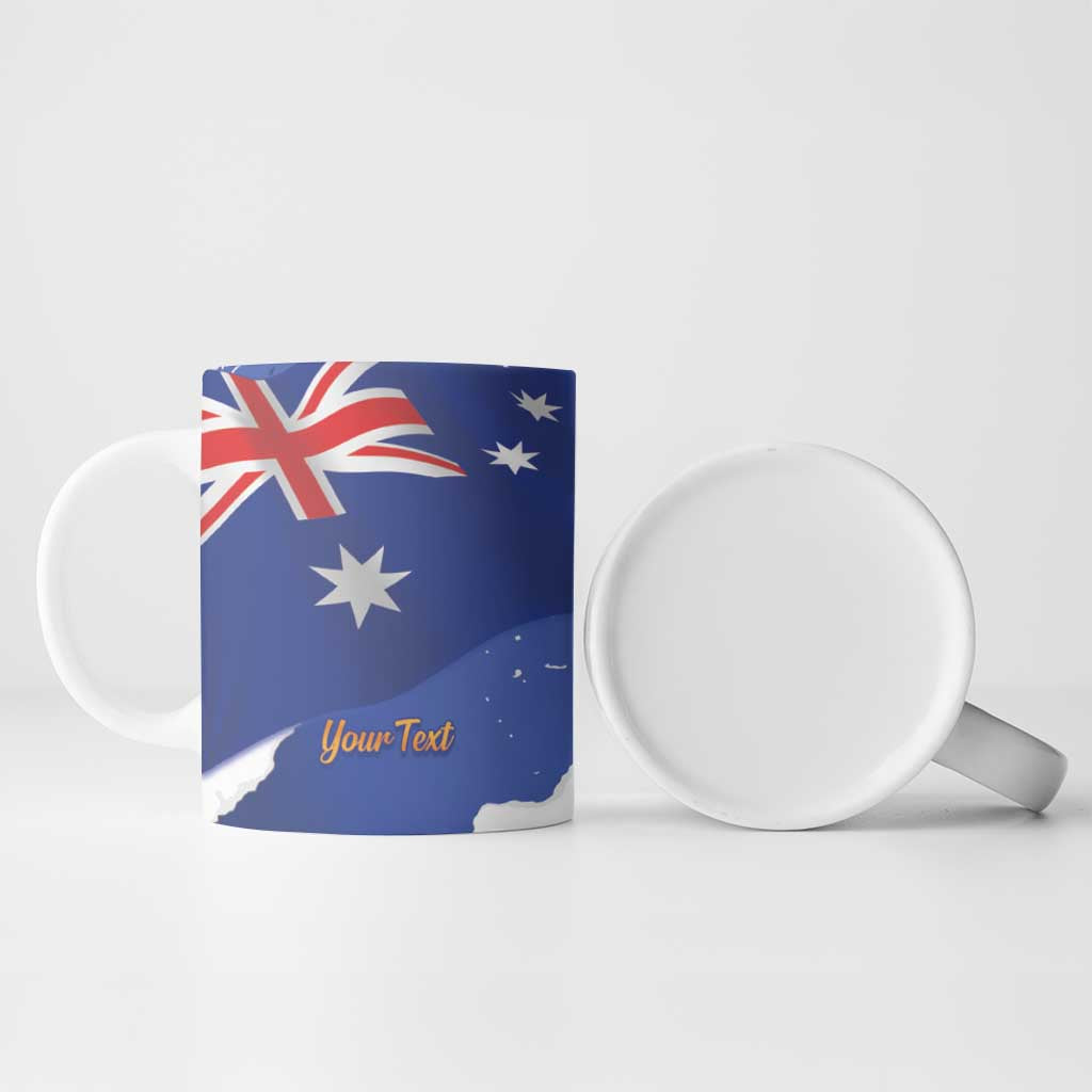 Koala Australia Personalised Ceramic Mug Aussie Map Flag Color Grunge Pattern