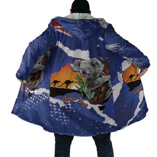 Koala Australia Personalised Cloak Aussie Map Flag Color Grunge Pattern