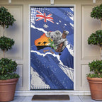 Koala Australia Personalised Door Cover Aussie Map Flag Color Grunge Pattern