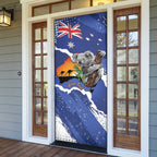 Koala Australia Personalised Door Cover Aussie Map Flag Color Grunge Pattern
