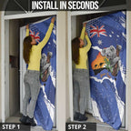 Koala Australia Personalised Door Cover Aussie Map Flag Color Grunge Pattern