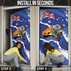 Koala Australia Personalised Door Cover Aussie Map Flag Color Grunge Pattern