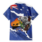 Koala Australia Personalised Family Matching Long Sleeve Bodycon Dress and Hawaiian Shirt Aussie Map Flag Color Grunge Pattern
