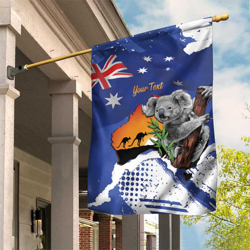 Koala Australia Personalised Garden Flag Aussie Map Flag Color Grunge Pattern