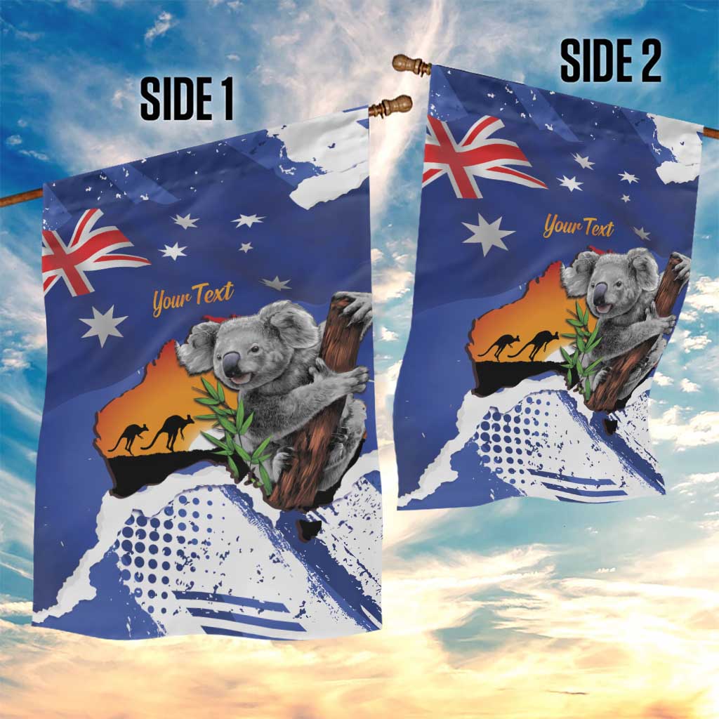 Koala Australia Personalised Garden Flag Aussie Map Flag Color Grunge Pattern