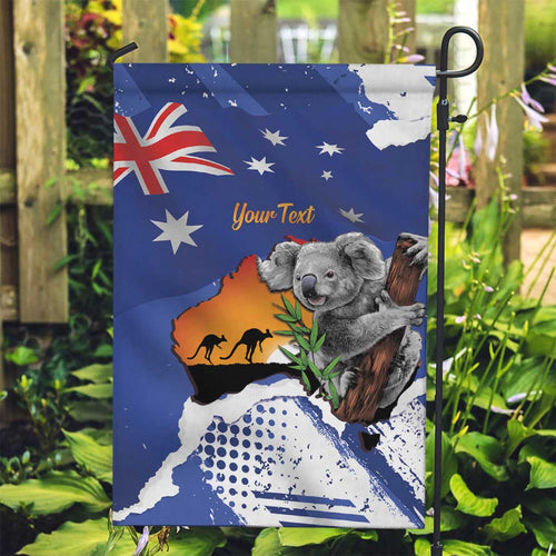 Koala Australia Personalised Garden Flag Aussie Map Flag Color Grunge Pattern