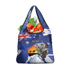 Koala Australia Personalised Grocery Bag Aussie Map Flag Color Grunge Pattern