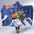 Koala Australia Personalised Hooded Blanket Aussie Map Flag Color Grunge Pattern