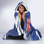 Koala Australia Personalised Hooded Blanket Aussie Map Flag Color Grunge Pattern