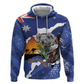 Koala Australia Personalised Hoodie Aussie Map Flag Color Grunge Pattern