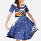 Koala Australia Personalised Kid Short Sleeve Dress Aussie Map Flag Color Grunge Pattern