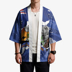 Koala Australia Personalised Kimono Aussie Map Flag Color Grunge Pattern