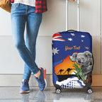 Koala Australia Personalised Luggage Cover Aussie Map Flag Color Grunge Pattern