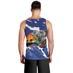 Koala Australia Personalised Men Tank Top Aussie Map Flag Color Grunge Pattern