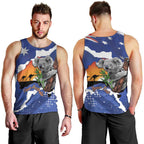 Koala Australia Personalised Men Tank Top Aussie Map Flag Color Grunge Pattern