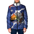 Koala Australia Personalised Padded Jacket Aussie Map Flag Color Grunge Pattern