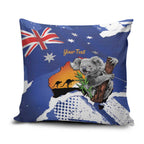 Koala Australia Personalised Pillow Cover Aussie Map Flag Color Grunge Pattern