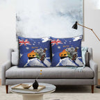Koala Australia Personalised Pillow Cover Aussie Map Flag Color Grunge Pattern