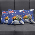 Koala Australia Personalised Pillow Cover Aussie Map Flag Color Grunge Pattern
