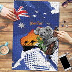 Koala Australia Personalised Puzzle Aussie Map Flag Color Grunge Pattern