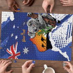 Koala Australia Personalised Puzzle Aussie Map Flag Color Grunge Pattern