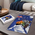 Koala Australia Personalised Puzzle Aussie Map Flag Color Grunge Pattern