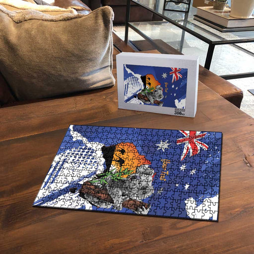 Koala Australia Personalised Puzzle Aussie Map Flag Color Grunge Pattern