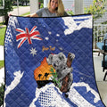 Koala Australia Personalised Quilt Aussie Map Flag Color Grunge Pattern