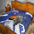 Koala Australia Personalised Quilt Aussie Map Flag Color Grunge Pattern