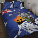 Koala Australia Personalised Quilt Bed Set Aussie Map Flag Color Grunge Pattern