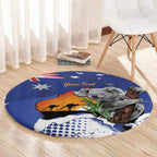Koala Australia Personalised Round Carpet Aussie Map Flag Color Grunge Pattern