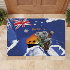 Koala Australia Personalised Rubber Doormat Aussie Map Flag Color Grunge Pattern