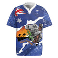 Koala Australia Personalised Rugby Jersey Aussie Map Flag Color Grunge Pattern