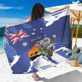 Koala Australia Personalised Sarong Aussie Map Flag Color Grunge Pattern