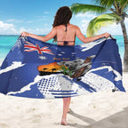 Koala Australia Personalised Sarong Aussie Map Flag Color Grunge Pattern