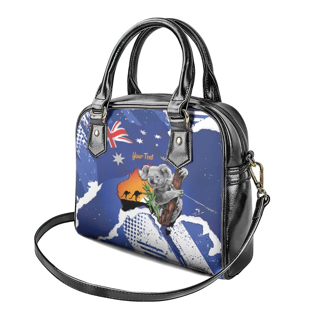 Koala Australia Personalised Shoulder Handbag Aussie Map Flag Color Grunge Pattern
