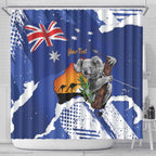Koala Australia Personalised Shower Curtain Aussie Map Flag Color Grunge Pattern