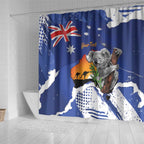 Koala Australia Personalised Shower Curtain Aussie Map Flag Color Grunge Pattern