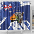 Koala Australia Personalised Shower Curtain Aussie Map Flag Color Grunge Pattern