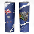 Koala Australia Personalised Skinny Tumbler Aussie Map Flag Color Grunge Pattern