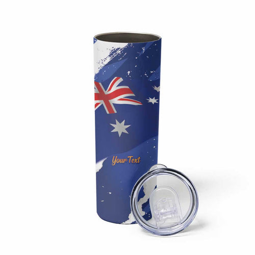 Koala Australia Personalised Skinny Tumbler Aussie Map Flag Color Grunge Pattern