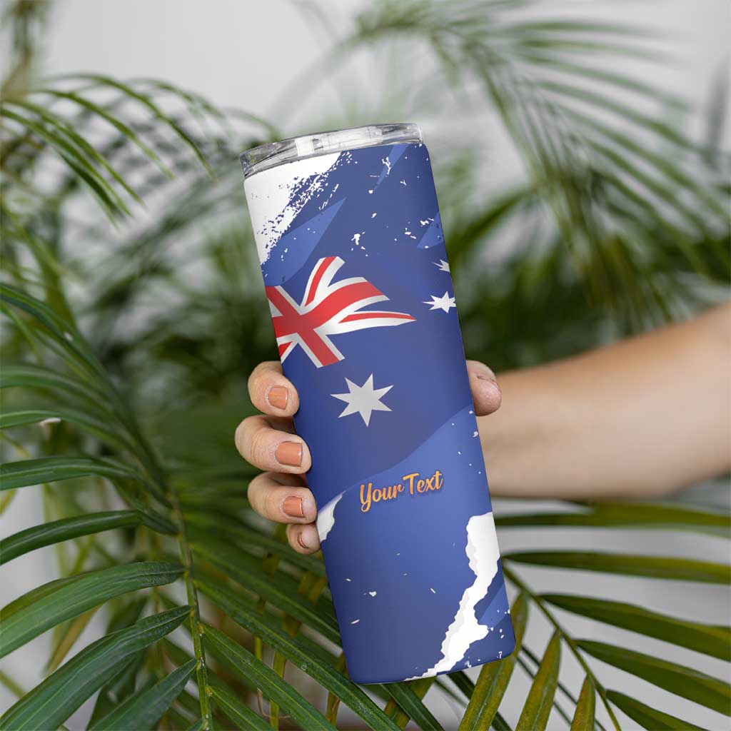 Koala Australia Personalised Skinny Tumbler Aussie Map Flag Color Grunge Pattern