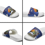 Koala Australia Personalised Slide Sandals Aussie Map Flag Color Grunge Pattern