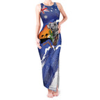 Koala Australia Personalised Tank Maxi Dress Aussie Map Flag Color Grunge Pattern