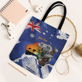 Koala Australia Personalised Tote Bag Aussie Map Flag Color Grunge Pattern