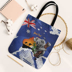 Koala Australia Personalised Tote Bag Aussie Map Flag Color Grunge Pattern