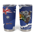 Koala Australia Personalised Tumbler Cup Aussie Map Flag Color Grunge Pattern