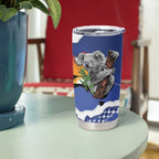 Koala Australia Personalised Tumbler Cup Aussie Map Flag Color Grunge Pattern