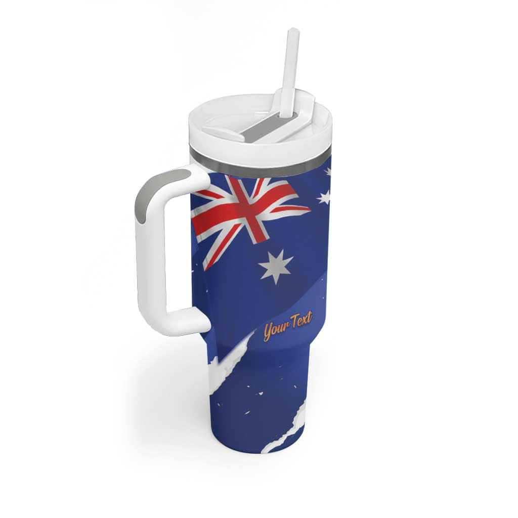 Koala Australia Personalised Tumbler With Handle Aussie Map Flag Color Grunge Pattern