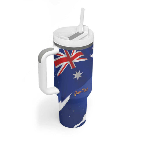 Koala Australia Personalised Tumbler With Handle Aussie Map Flag Color Grunge Pattern